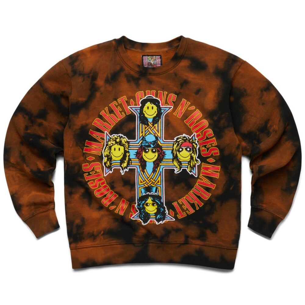 NWOT Chinatown Market Smiley Guns N Roses Crewneck Sweatshirt size XS